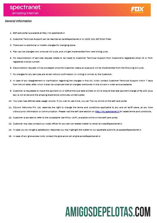 Nigeria Spectranet Incrível Internet Internet Business Utility Bill Formatos Word e PDF, 3 páginas exemplo